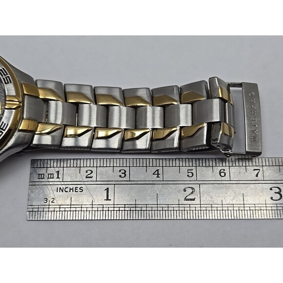 Guess Waterpro G66036G Mens Two Tone 100M Quartz Watch Date Bezel New Battery - Picture 7 of 9